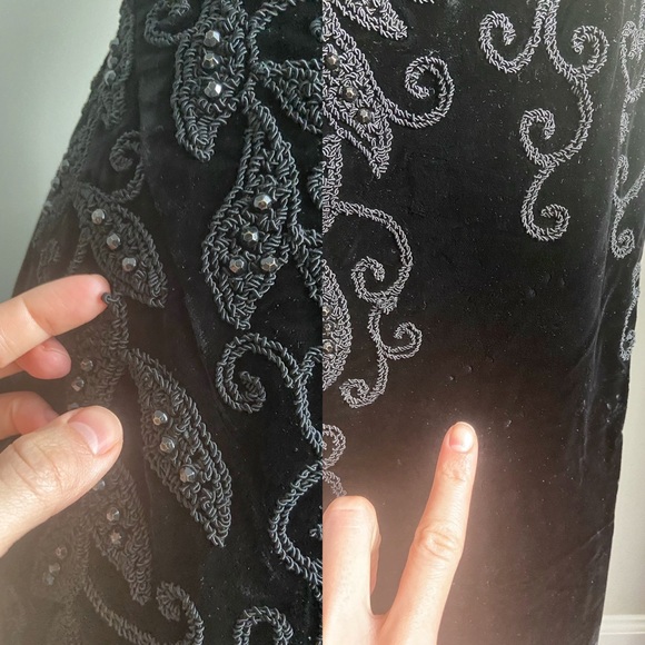 🖤SOLD🖤1950s Kramer Original black velvet wiggle dress - Picture 8 of 10